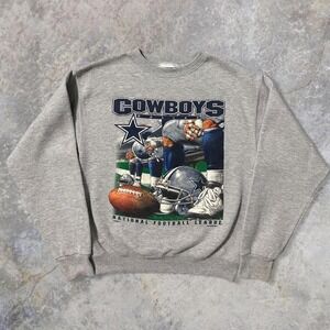 Vintage 90s Dallas Cowboys Nut meg Mills Graphic Crewneck Lee Sports Sweatshirt